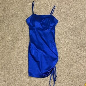 Honey and Rosie Hoco Dress Blue Satin Dress size medium